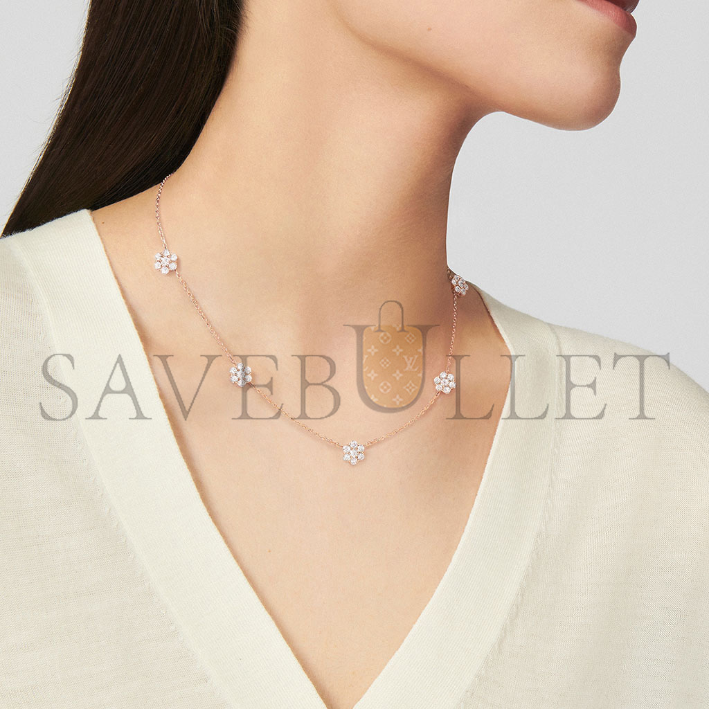 V*N CL*F arpels fleurette necklace, 5 flowers vcarpebe00